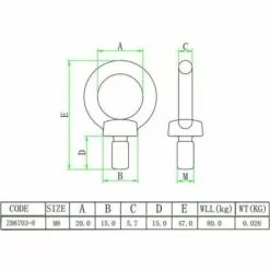 Cisea Lot De 10 Boulons à œil M8 En Acier Inoxydable, Boulons à œil Antirouille, Boulon à œil Rond, Boulon à œil Rond, Boulon à œil, Acier Inoxydable 304, Pas Facile à Corroder. 6 Cisea Lot De 10 Boulons à œil M8 En Acier Inoxydable, Boulons à œil Antirouille, Boulon à œil Rond, Boulon à œil Rond, Boulon à œil, Acier Inoxydable 304, Pas Facile à Corroder. -Treuil, cric, palan et accessoires Soldes Boutique 68076514 2