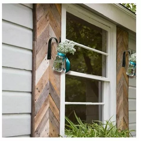 QERSTA Crochet Mural En Fer Métallique 2 Pièces, Support De Plante Suspendu (noir) 4 QERSTA Crochet Mural En Fer Métallique 2 Pièces, Support De Plante Suspendu (noir) – Image 4