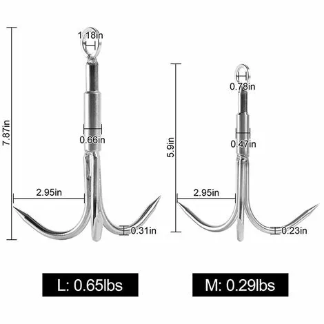 OYLDA Crochet à Pince En Acier Inoxydable à 3 Griffes Crochet D'ancrage Et De Récupération Pour L'escalade Par Gravité (moyen) 2 OYLDA Crochet à Pince En Acier Inoxydable à 3 Griffes Crochet D'ancrage Et De Récupération Pour L'escalade Par Gravité (moyen) – Image 2