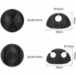 FLYME Clips Et Attache-câbles Murales Lot De 12 Clips Câble Durable, Range-câbles Et Serre-câbles, Self-adhésif, Organiseur Et Gestion De Câble -Treuil, cric, palan et accessoires Soldes Boutique 68199519 3