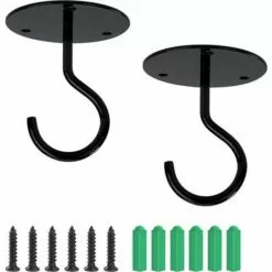 YIDOMDE Crochet De Plafond Montage à Visser Crochet Mural Supérieur Pour Suspendus Lumière, Panier De Plantes Jardin, Jardinières, Mangeoires à Oiseaux, Lanternes, Carillons éoliens, Moustiquaire (2pcs)