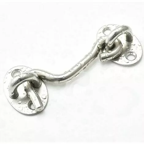 YIDOMDE Crochet Température, Crochet De Cabine Dure 2pc Épaississement Du Château En Acier Inoxydable Verrouillage Robuste Porte-porte Porte-porte D'essai Pour La Fenêtre De Porte De Jardin (argent 100mm) 2 YIDOMDE Crochet Température, Crochet De Cabine Dure 2pc Épaississement Du Château En Acier Inoxydable Verrouillage Robuste Porte-porte Porte-porte D'essai Pour La Fenêtre De Porte De Jardin (argent 100mm) – Image 2