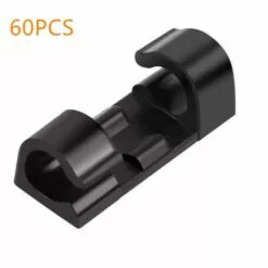 YIDOMDE 60 Pièces De Serre-cables, Support De Cable Avec Base Adhésive, Jeu De Serre-cable Pour Bureau, Cordon D'alimentation, Noir