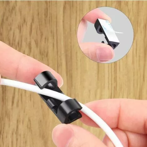 YIDOMDE 60 Pièces De Serre-cables, Support De Cable Avec Base Adhésive, Jeu De Serre-cable Pour Bureau, Cordon D'alimentation, Noir 2 YIDOMDE 60 Pièces De Serre-cables, Support De Cable Avec Base Adhésive, Jeu De Serre-cable Pour Bureau, Cordon D'alimentation, Noir – Image 2