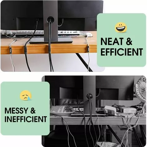 YIDOMDE 60 Pièces De Serre-cables, Support De Cable Avec Base Adhésive, Jeu De Serre-cable Pour Bureau, Cordon D'alimentation, Noir 3 YIDOMDE 60 Pièces De Serre-cables, Support De Cable Avec Base Adhésive, Jeu De Serre-cable Pour Bureau, Cordon D'alimentation, Noir – Image 3
