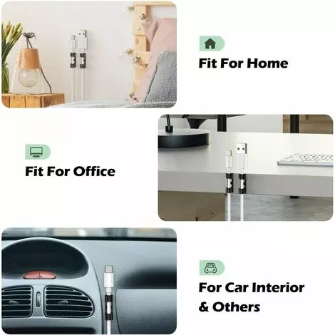 YIDOMDE 60 Pièces De Serre-cables, Support De Cable Avec Base Adhésive, Jeu De Serre-cable Pour Bureau, Cordon D'alimentation, Noir 4 YIDOMDE 60 Pièces De Serre-cables, Support De Cable Avec Base Adhésive, Jeu De Serre-cable Pour Bureau, Cordon D'alimentation, Noir – Image 4