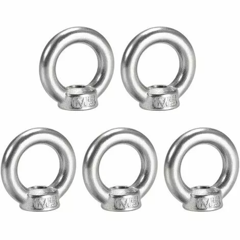MONLY Écrou à Oeil De Levage M5 Filetage Femelle En Acier Inoxydable 304 Forme Ronde Pour Raccord De Corde Paquet De 5 1 MONLY Écrou à Oeil De Levage M5 Filetage Femelle En Acier Inoxydable 304 Forme Ronde Pour Raccord De Corde Paquet De 5