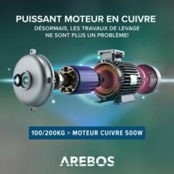 AREBOS Treuil Palan électrique | 100/200KG | 500W | Treuil Palan à Chaine à Levier | Treuil Palan à Ascenseur Levage Pour Avec Télécommande, Pour Chariot Élévateur, Entrepôts, Chantiers - Rouge 7 AREBOS Treuil Palan électrique | 100/200KG | 500W | Treuil Palan à Chaine à Levier | Treuil Palan à Ascenseur Levage Pour Avec Télécommande, Pour Chariot Élévateur, Entrepôts, Chantiers - Rouge -Treuil, cric, palan et accessoires Soldes Boutique 7557609 3