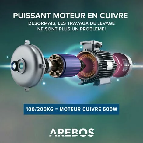AREBOS Treuil Palan électrique | 100/200KG | 500W | Treuil Palan à Chaine à Levier | Treuil Palan à Ascenseur Levage Pour Avec Télécommande, Pour Chariot Élévateur, Entrepôts, Chantiers - Rouge 3 AREBOS Treuil Palan électrique | 100/200KG | 500W | Treuil Palan à Chaine à Levier | Treuil Palan à Ascenseur Levage Pour Avec Télécommande, Pour Chariot Élévateur, Entrepôts, Chantiers - Rouge – Image 3