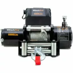 WinchPro - Treuil Électrique 12V 2700kg/6000lbs, Câble D'acier De 24m, 2 Télécommandes Incluses (1 Sans Fil, 1 Câble), Idéal Pour Les Atv, Les Buggies, Les Remorques, Les Quads Et Les Bateaux