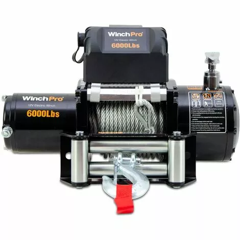 WinchPro - Treuil Électrique 12V 2700kg/6000lbs, Câble D'acier De 24m, 2 Télécommandes Incluses (1 Sans Fil, 1 Câble), Idéal Pour Les Atv, Les Buggies, Les Remorques, Les Quads Et Les Bateaux 1 WinchPro - Treuil Électrique 12V 2700kg/6000lbs, Câble D'acier De 24m, 2 Télécommandes Incluses (1 Sans Fil, 1 Câble), Idéal Pour Les Atv, Les Buggies, Les Remorques, Les Quads Et Les Bateaux