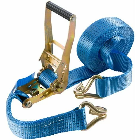 AREBOS 4 X Sangle D'arrimage D'attache | 6m X 50mm | LC5000 DaN | 5 Tonnes | Polyester - Bleu 2 AREBOS 4 X Sangle D'arrimage D'attache | 6m X 50mm | LC5000 DaN | 5 Tonnes | Polyester - Bleu – Image 2